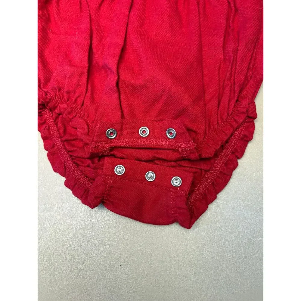 Baby Girl Carter’s Red Ruffle Bodysuit Heart Tights 2 Piece Set 6M NWT